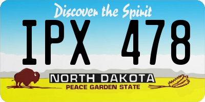 ND license plate IPX478