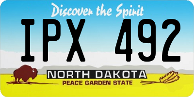 ND license plate IPX492