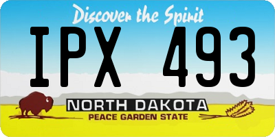ND license plate IPX493