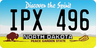 ND license plate IPX496