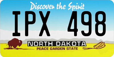 ND license plate IPX498