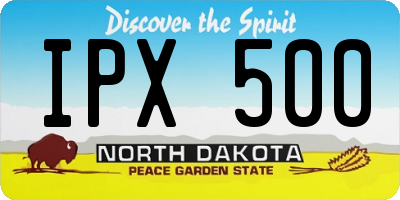 ND license plate IPX500