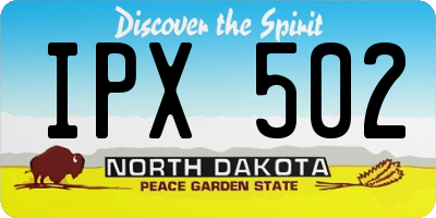 ND license plate IPX502