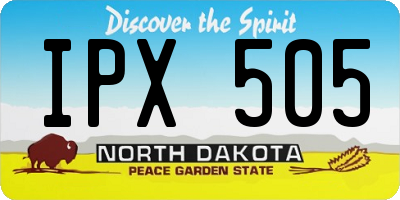ND license plate IPX505