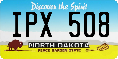 ND license plate IPX508