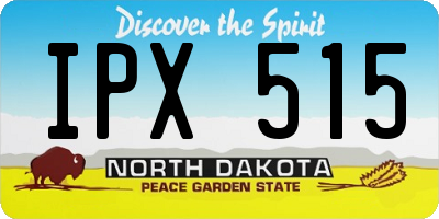 ND license plate IPX515