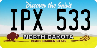 ND license plate IPX533