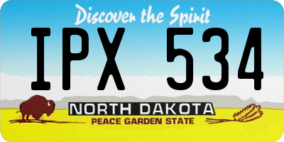 ND license plate IPX534
