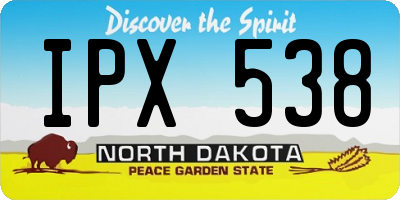 ND license plate IPX538