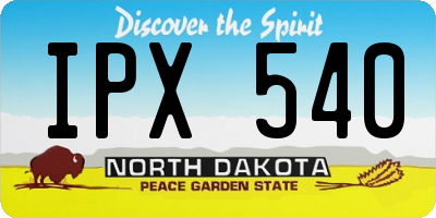 ND license plate IPX540