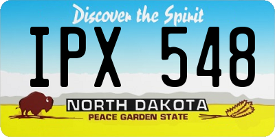 ND license plate IPX548