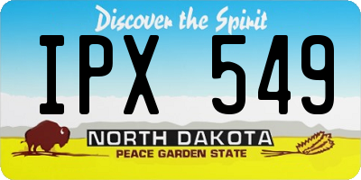 ND license plate IPX549