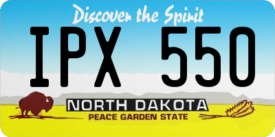 ND license plate IPX550