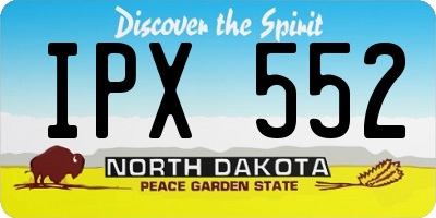 ND license plate IPX552
