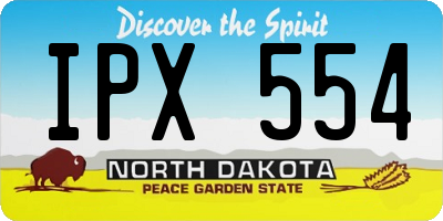 ND license plate IPX554