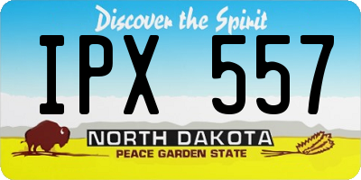 ND license plate IPX557