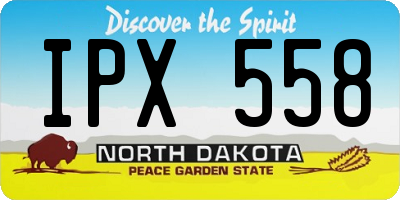 ND license plate IPX558