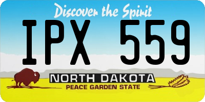 ND license plate IPX559