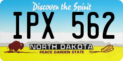 ND license plate IPX562