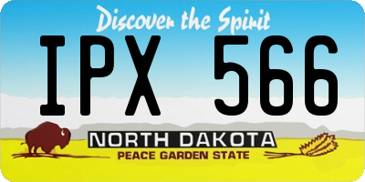 ND license plate IPX566