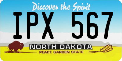 ND license plate IPX567