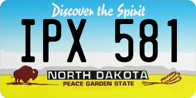 ND license plate IPX581