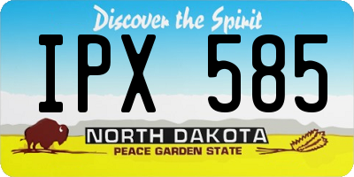 ND license plate IPX585