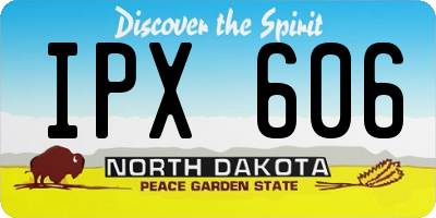 ND license plate IPX606