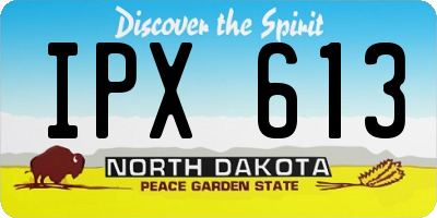 ND license plate IPX613