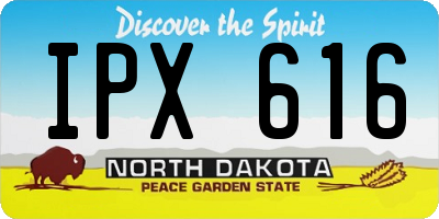 ND license plate IPX616