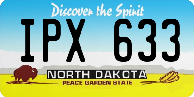 ND license plate IPX633