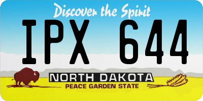 ND license plate IPX644