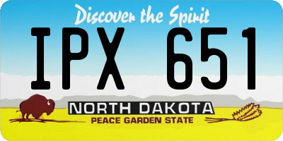 ND license plate IPX651