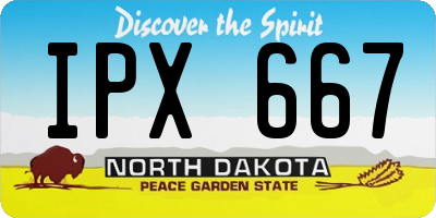 ND license plate IPX667