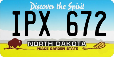 ND license plate IPX672