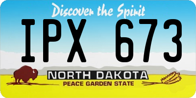ND license plate IPX673