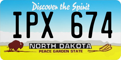 ND license plate IPX674