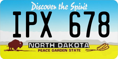 ND license plate IPX678