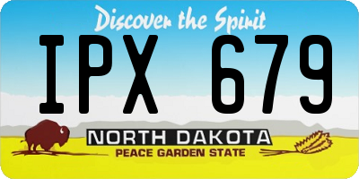 ND license plate IPX679