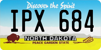 ND license plate IPX684