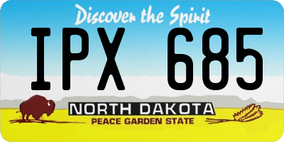 ND license plate IPX685