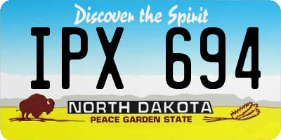 ND license plate IPX694