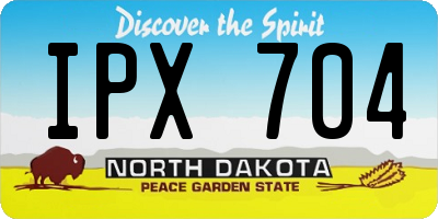 ND license plate IPX704