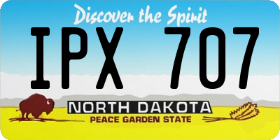 ND license plate IPX707