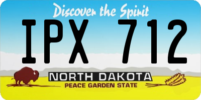 ND license plate IPX712