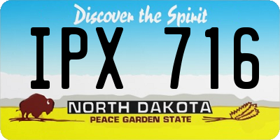 ND license plate IPX716