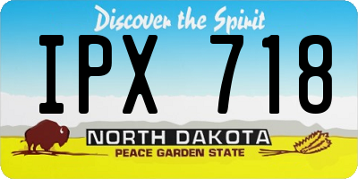 ND license plate IPX718