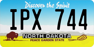 ND license plate IPX744