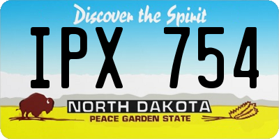 ND license plate IPX754