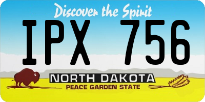 ND license plate IPX756